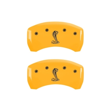 Picture of MGP Rear set 2 Caliper Covers Engraved Rear Snake Yellow finish black ch