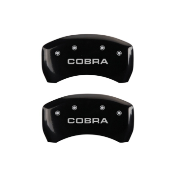 Picture of MGP Rear set 2 Caliper Covers Engraved Rear Cobra Black finish silver ch