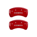 Picture of MGP Rear set 2 Caliper Covers Engraved Rear Cobra Red finish silver ch