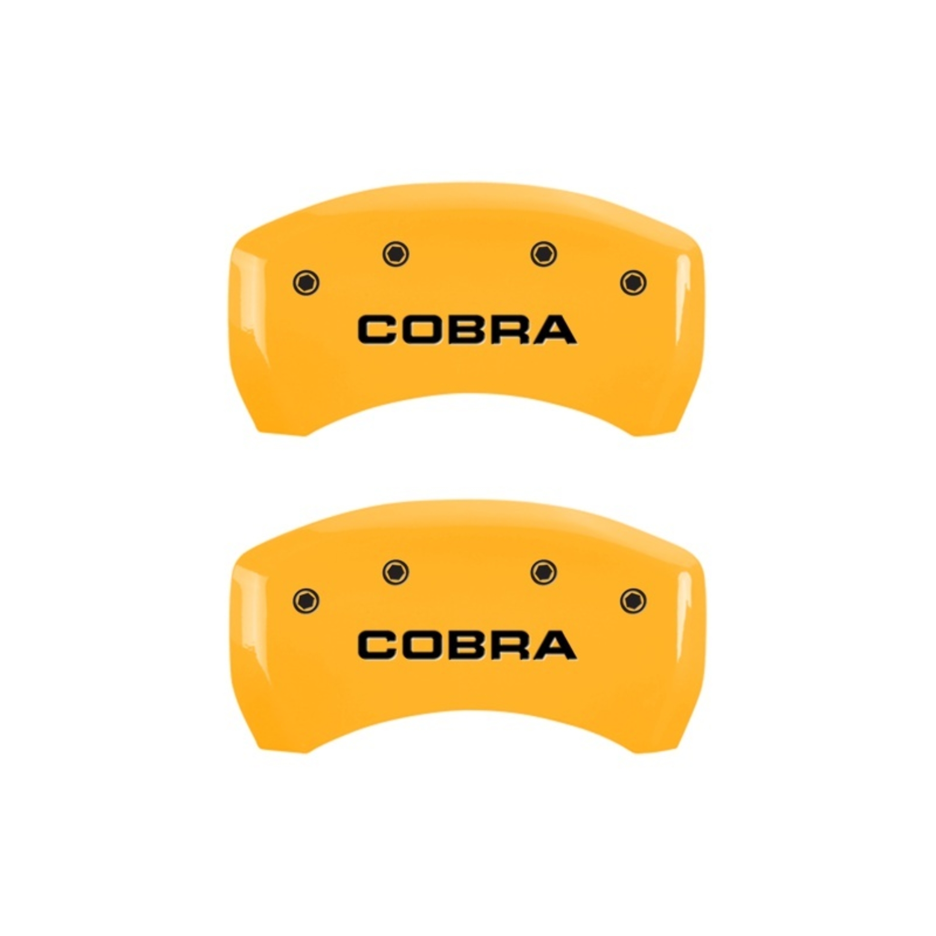 Picture of MGP Rear set 2 Caliper Covers Engraved Rear Cobra Yellow finish black ch