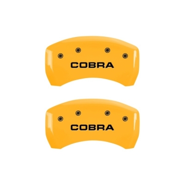 Picture of MGP Rear set 2 Caliper Covers Engraved Rear Cobra Yellow finish black ch