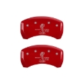 Picture of MGP Rear set 2 Caliper Covers Engraved Rear GT500 Shelby & Cobra Red finish silver ch