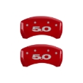 Picture of MGP Rear set 2 Caliper Covers Engraved Rear 50 Red finish silver ch