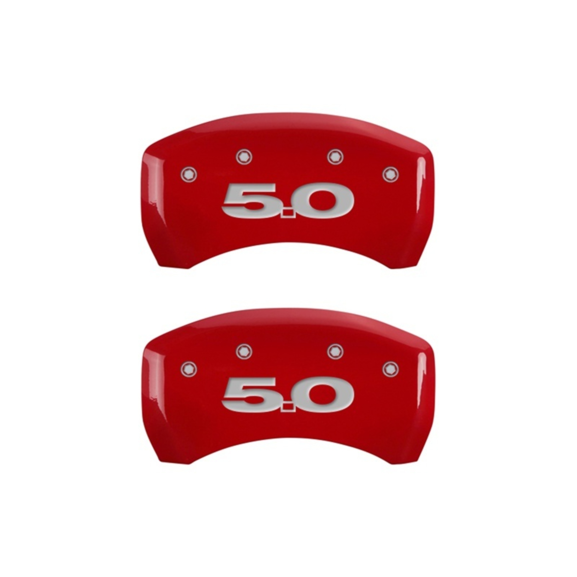 Picture of MGP Rear set 2 Caliper Covers Engraved Rear 50 Red finish silver ch