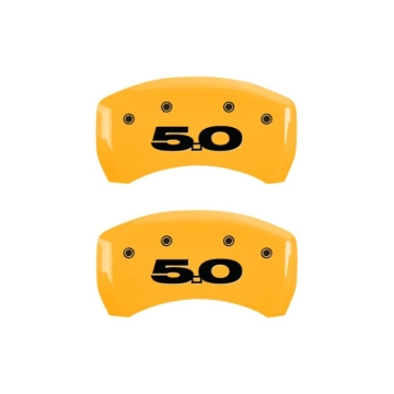 Picture of MGP Rear set 2 Caliper Covers Engraved Rear 50 Yellow finish black ch