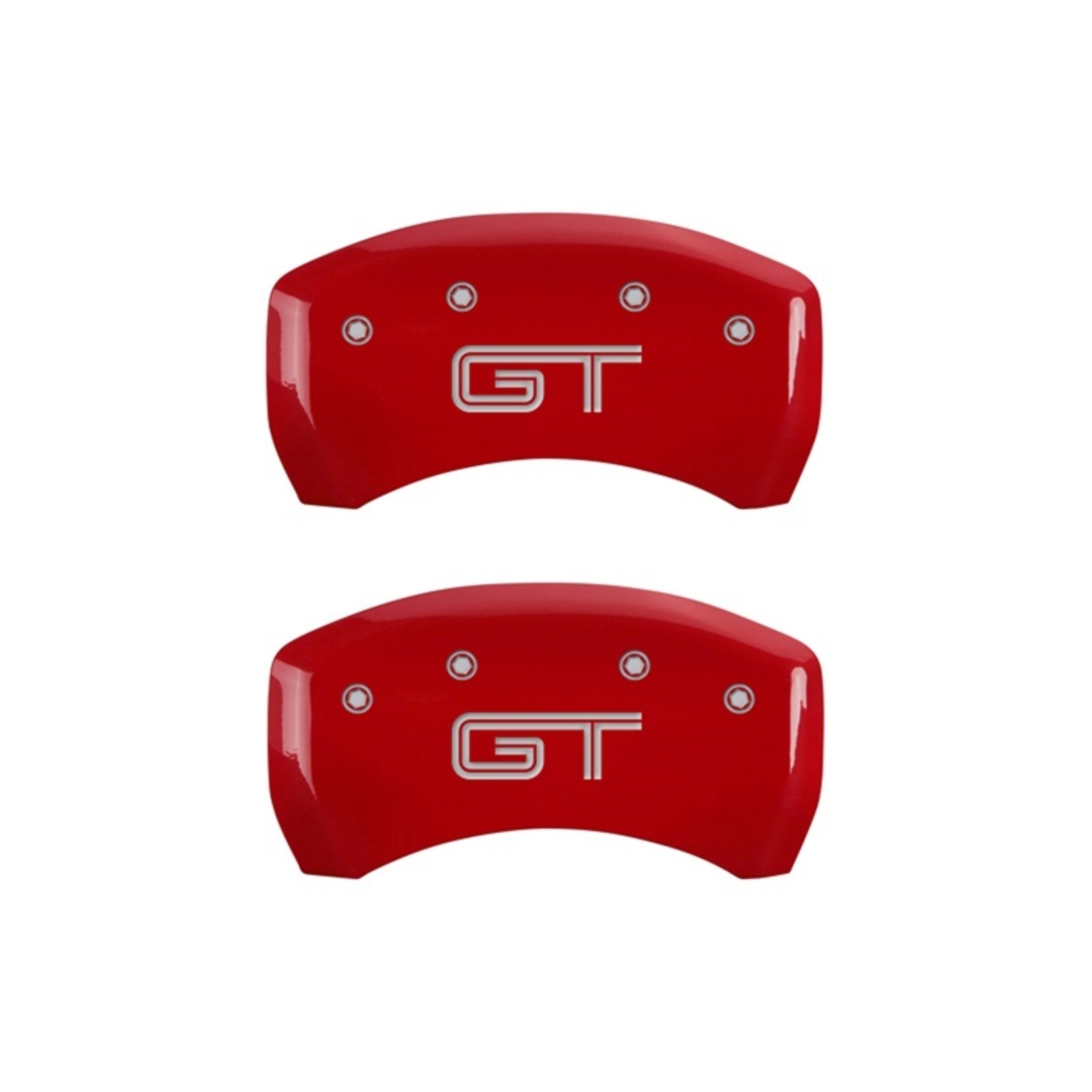 Picture of MGP Rear set 2 Caliper Covers Engraved Rear S197/GT Red finish silver ch