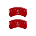 Picture of MGP Rear set 2 Caliper Covers Engraved Rear Tiffany Snake Red finish silver ch