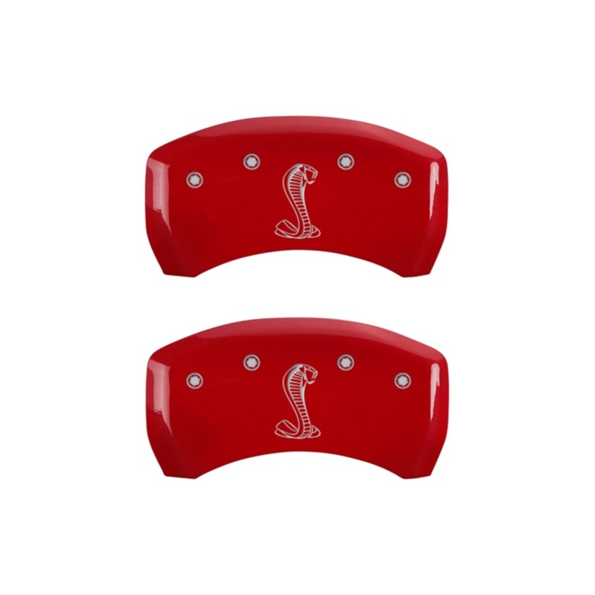 Picture of MGP Rear set 2 Caliper Covers Engraved Rear Tiffany Snake Red finish silver ch