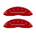 Picture of MGP Front set 2 Caliper Covers Engraved Front With out stripes/Dodge Red finish silver ch