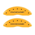 Picture of MGP Front set 2 Caliper Covers Engraved Front With out stripes/Dodge Yellow finish black ch