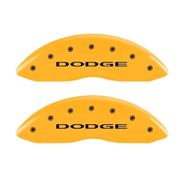 Picture of MGP Front set 2 Caliper Covers Engraved Front With out stripes/Dodge Yellow finish black ch