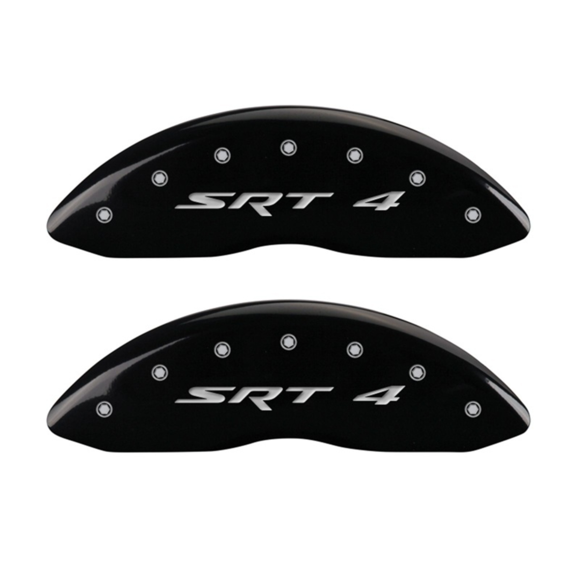Picture of MGP Front set 2 Caliper Covers Engraved Front SRT4 Black finish silver ch