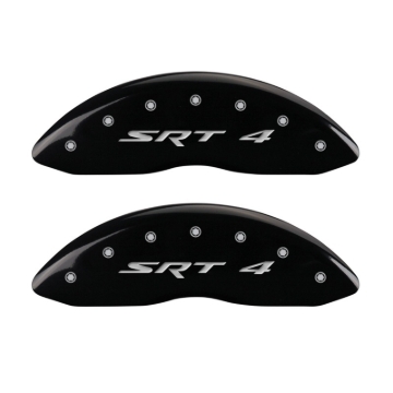 Picture of MGP Front set 2 Caliper Covers Engraved Front SRT4 Black finish silver ch