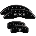 Picture of MGP 4 Caliper Covers Engraved Front Buick Engraved Rear Buick Shield Black finish silver ch