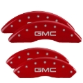 Picture of MGP 4 Caliper Covers Engraved Front & Rear GMC Red finish silver ch