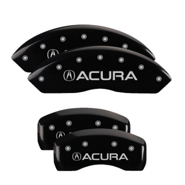 Picture of MGP 4 Caliper Covers Engraved Front & Rear Acura Black finish silver ch