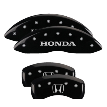 Picture of MGP 4 Caliper Covers Engraved Front Honda Engraved Rear H Logo Black finish silver ch