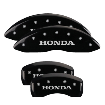 Picture of MGP 4 Caliper Covers Engraved Front & Rear Honda Black finish silver ch