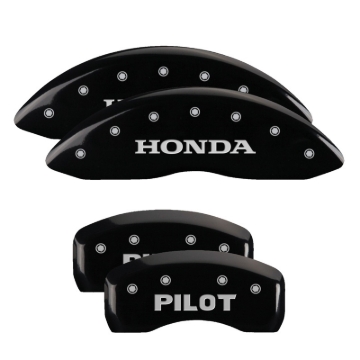 Picture of MGP 4 Caliper Covers Engraved Front Honda Engraved Rear Pilot/2015 Black finish silver ch