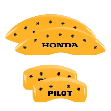 Picture of MGP 4 Caliper Covers Engraved Front Honda Engraved Rear Pilot/2015 Yellow finish black ch