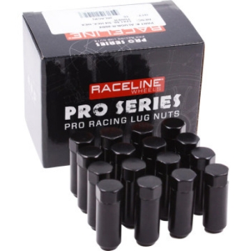 Picture of Raceline Military Lug Nuts - 3/4in -12mm x 1.5in - 16 Pack - Black