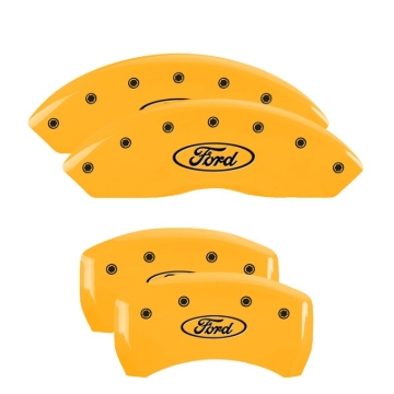 Picture of MGP 4 Caliper Covers Engraved Front & Rear Oval logo/Ford Yellow finish black ch