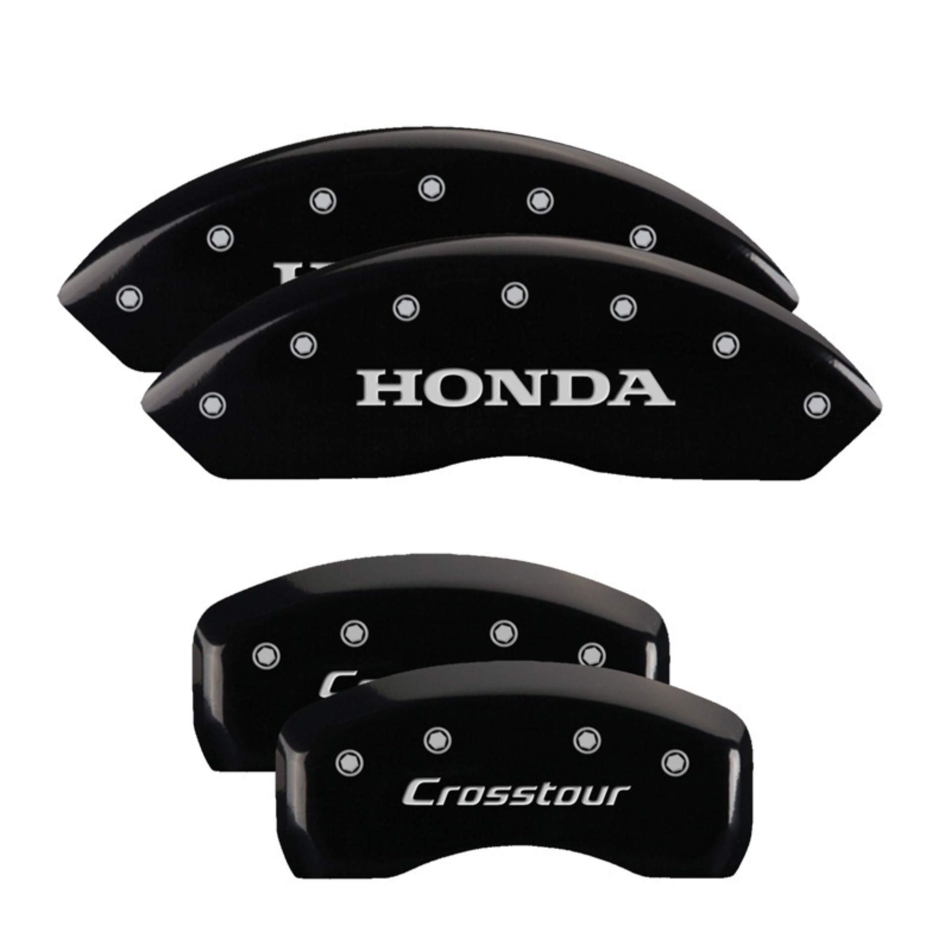 Picture of MGP 4 Caliper Covers Engraved Front Honda Engraved Rear Crosstour Black finish silver ch