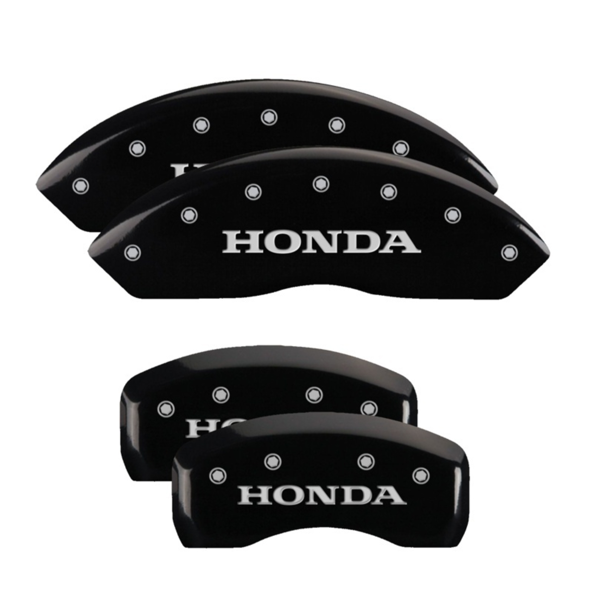 Picture of MGP 4 Caliper Covers Engraved Front & Rear Honda Black finish silver ch