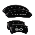 Picture of MGP 4 Caliper Covers Engraved Front Mustang Engraved Rear 50 Black finish silver ch