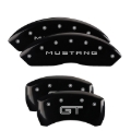 Picture of MGP 4 Caliper Covers Engraved Front Mustang Engraved Rear GT Black finish silver ch