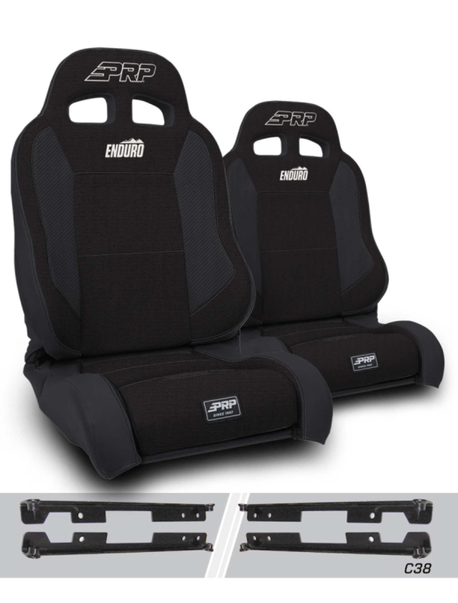 Picture of PRP EnduroTrek Reclining Suspension Seats Kit for Jeep Wrangler JK/JKU (Pair) - Black