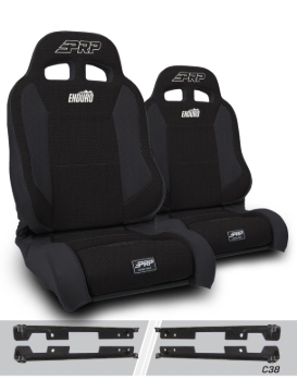 Picture of PRP EnduroTrek Reclining Suspension Seats Kit for Jeep Wrangler JK/JKU (Pair) - Black
