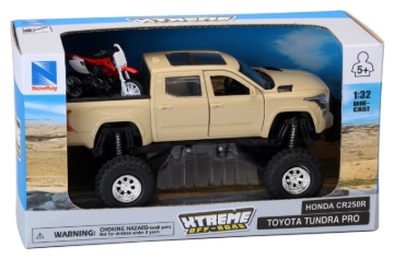 Picture of New Ray Toys Toyota Tundra Pro Lifted Truck Mud Bath with Honda Dirt Bike 1:32 Scale