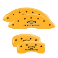 Picture of MGP 4 Caliper Covers Engraved Front & Rear Chevy racing Yellow finish black ch