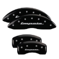 Picture of MGP 4 Caliper Covers Engraved Front & Rear Impala Black finish silver ch
