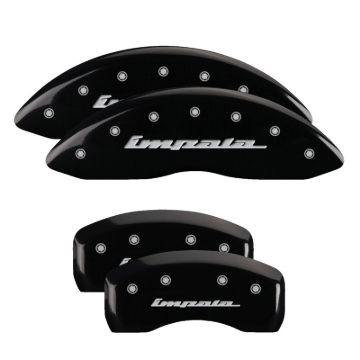 Picture of MGP 4 Caliper Covers Engraved Front & Rear Impala Black finish silver ch