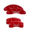 Picture of MGP 4 Caliper Covers Engraved Front & Rear GMC Red finish silver ch