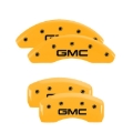 Picture of MGP 4 Caliper Covers Engraved Front & Rear GMC Yellow finish black ch