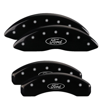 Picture of MGP 4 Caliper Covers Engraved Front & Rear Oval logo/Ford Black finish silver ch
