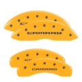 Picture of MGP 4 Caliper Covers Engraved Front & Rear Gen 5/Camaro Yellow finish black ch