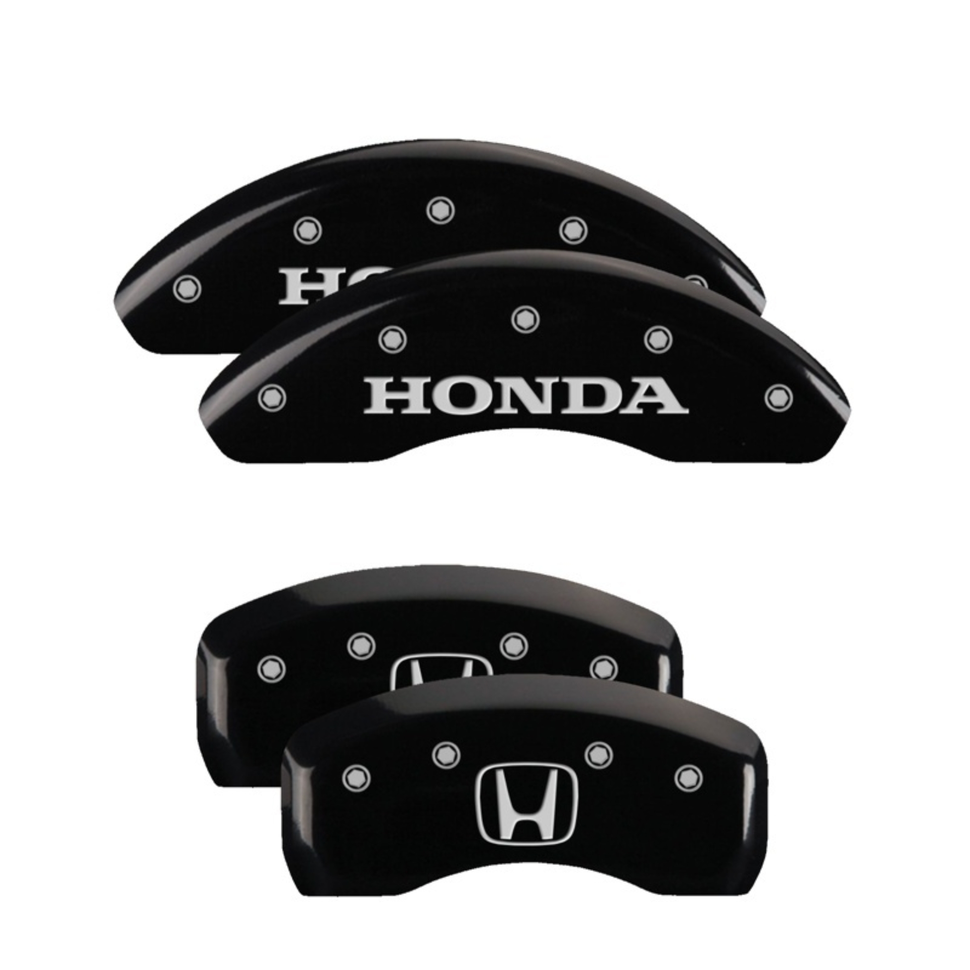 Picture of MGP 4 Caliper Covers Engraved Front Honda Engraved Rear H Logo Black finish silver ch