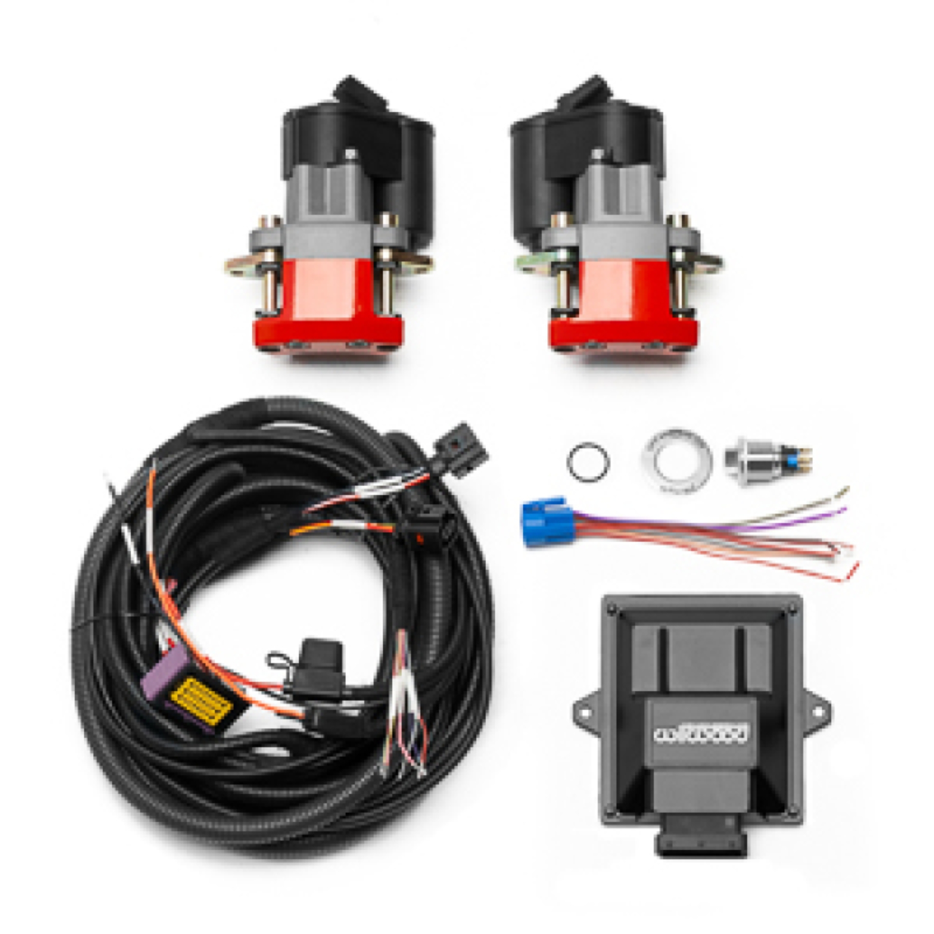 Picture of Wilwood Electronic Parking Brake Rear Retrofit Kit w/ Switch Harness - Red Powder Coat Caliper