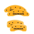 Picture of MGP 4 Caliper Covers Engraved Front & Rear Honda Yellow finish black ch