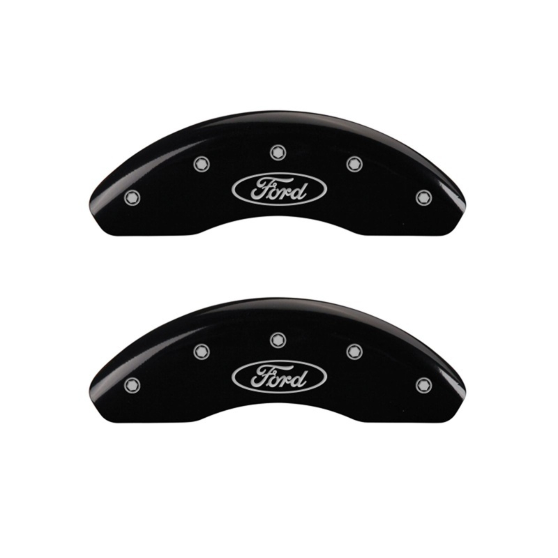 Picture of MGP Front set 2 Caliper Covers Engraved Front Oval logo/Ford Black finish silver ch