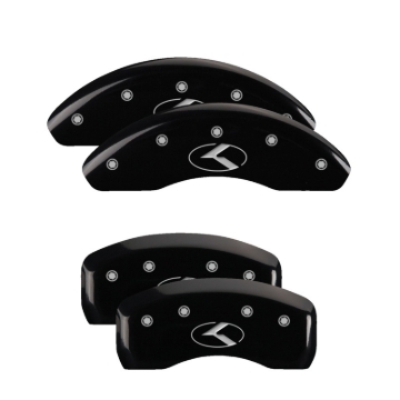 Picture of MGP 4 Caliper Covers Engraved Front & Rear Circle K/Kia Black finish silver ch