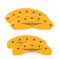 Picture of MGP 4 Caliper Covers Engraved Front & Rear Style 1/Chrysler Wing Yellow finish black ch