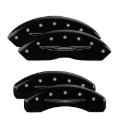 Picture of MGP 4 Caliper Covers Engraved Front & Rear Style 2/Chrysler Wing Black finish silver ch