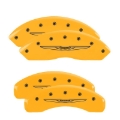 Picture of MGP 4 Caliper Covers Engraved Front & Rear Style 2/Chrysler Wing Yellow finish black ch