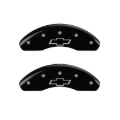 Picture of MGP Front set 2 Caliper Covers Engraved Front Bowtie Black finish silver ch