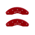 Picture of MGP Front set 2 Caliper Covers Engraved Front Bowtie Red finish silver ch